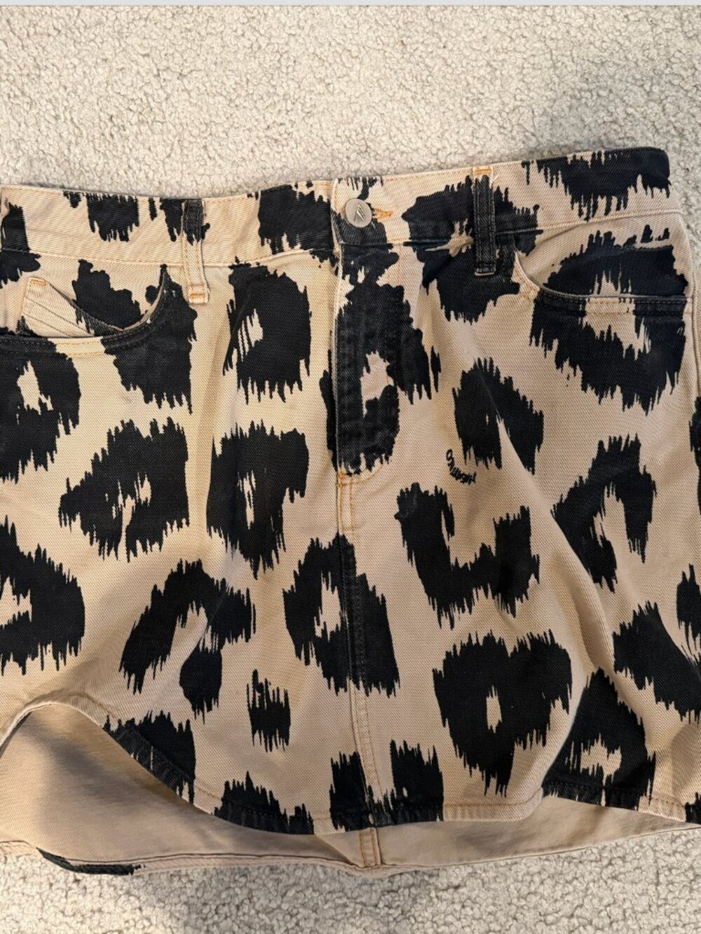 The Attico - Leopard-print denim miniskirt - Picture 5 of 9